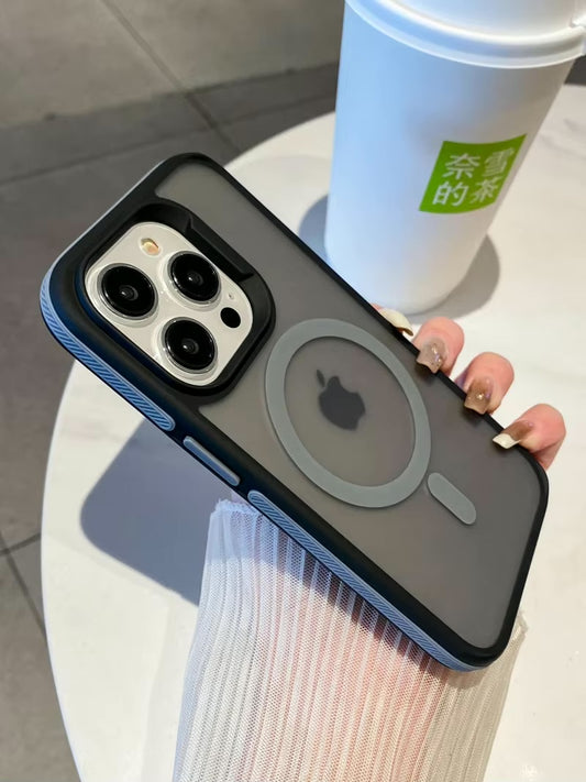 Magic Mask Luxury Matte Armor Shockproof Case for iPhone 14 Pro Max - Grey