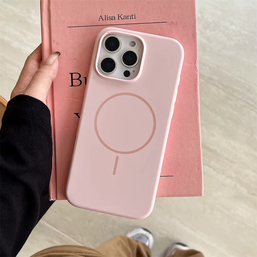 Magsafe Soft Liquid Silicone Case for iPhone 16 Pro Max - Pink