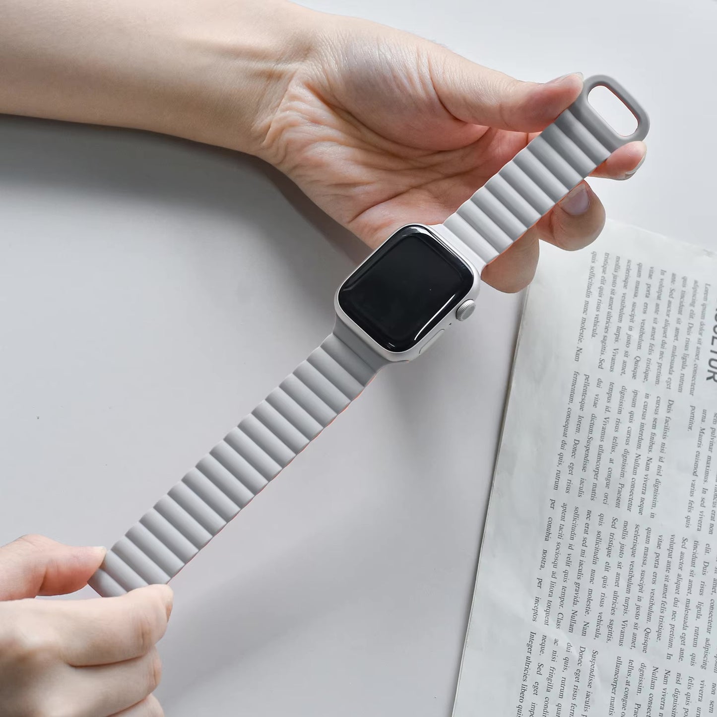 Magnetic Sillicone Double Face Strap for Apple Watch 42/44/45/46/49 mm