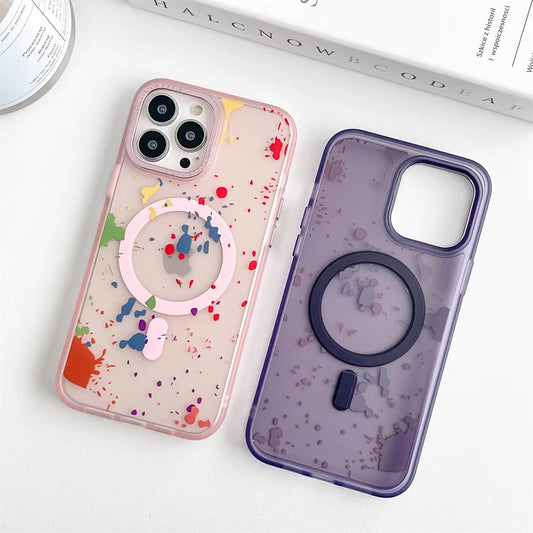Magsafe Wireless Charging Graffiti Polka Dot Case For iPhone 14 - 13