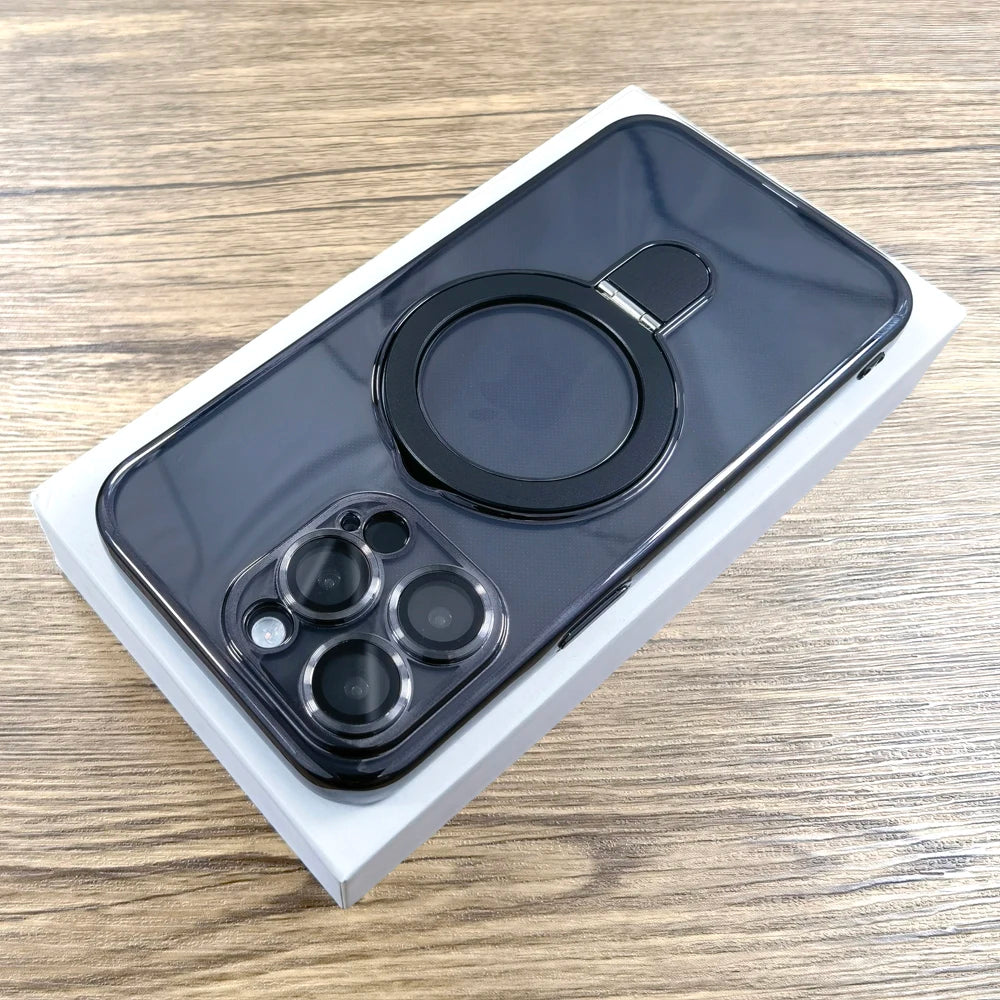 Mike Case Transparent Case With MagSafe Stand and Camera Lens Protector - TecHub