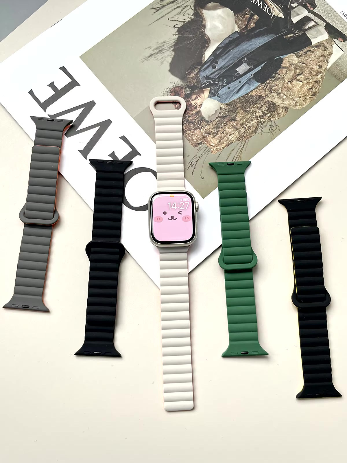 Magnetic Sillicone Double Face Strap for Apple Watch 42/44/45/46/49 mm