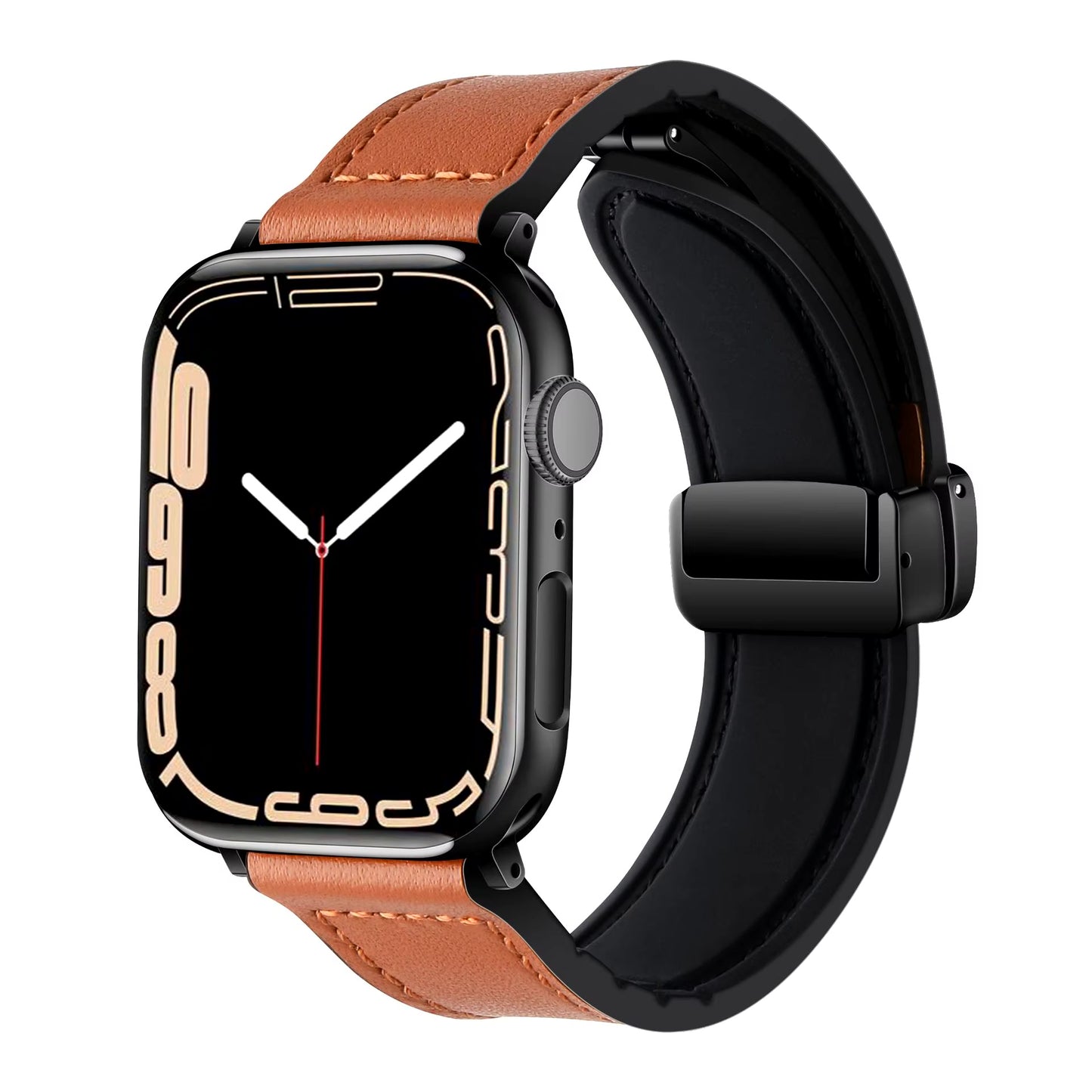 Magnetic Leather Band Strap for Apple Watch 42/44/45/46/49 mm
