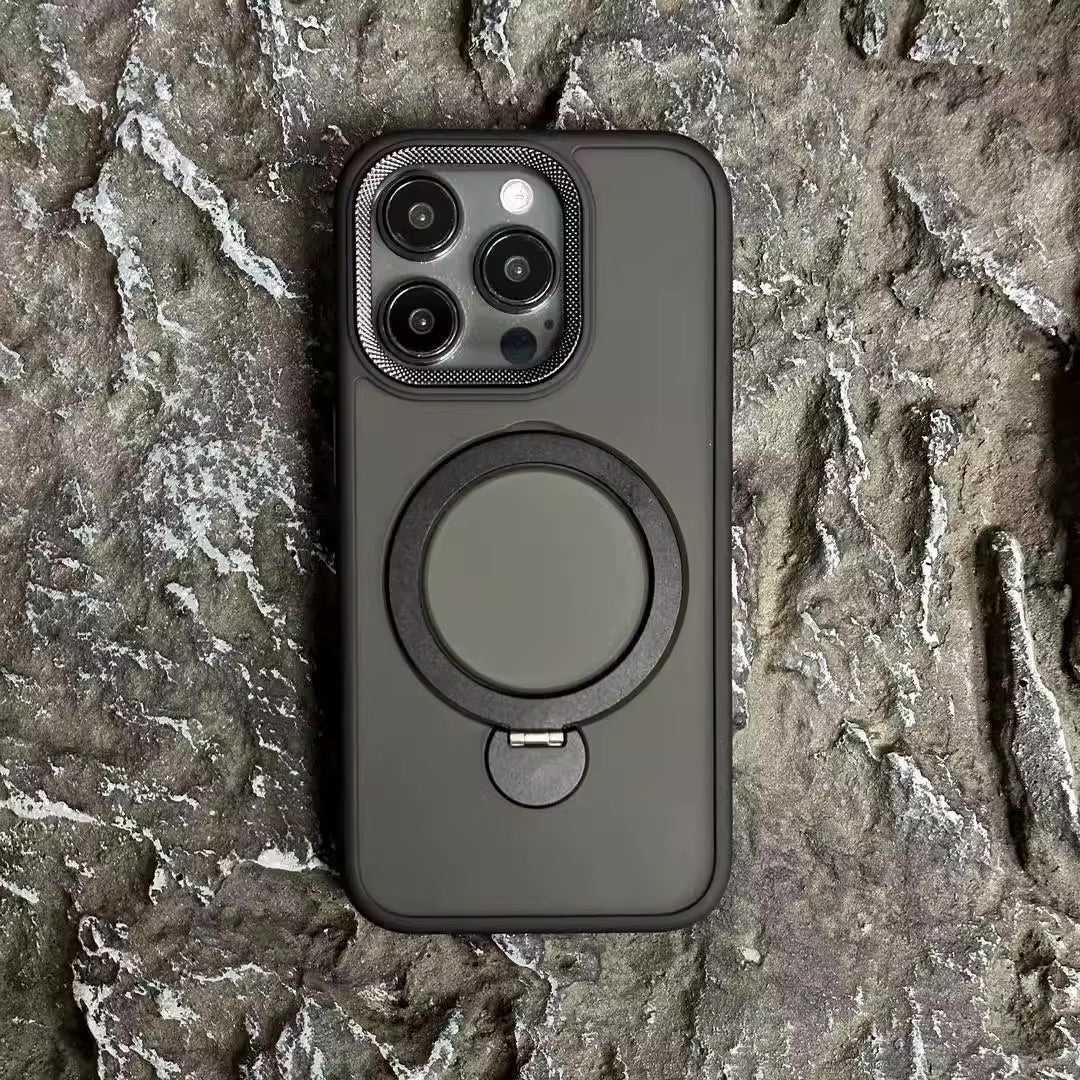 Luxury Magnetic for Magsafe Bracket Stand Case for iPhone 15 Pro Max - Black