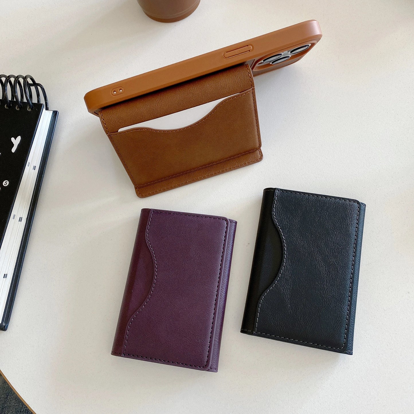 Triple Fold Leather MagSafe Wallet Card Holder