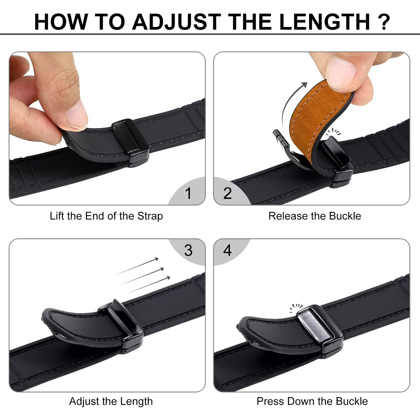 Magnetic Leather Band Strap for Apple Watch 42/44/45/46/49 mm