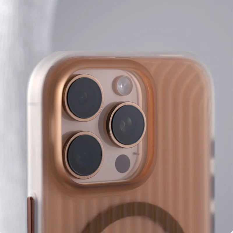 Luxury glossy Magsafe Magnetic Case for iPhone 16 Pro Max - Gold