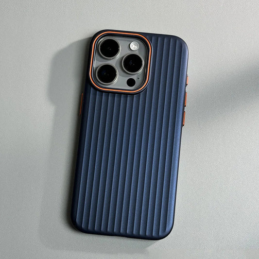 Metal Paint Matte Anti-fall Case for iPhone 15 - Navy Blue
