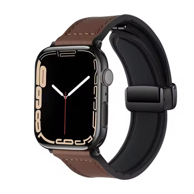 Magnetic Leather Band Strap for Apple Watch 42/44/45/46/49 mm