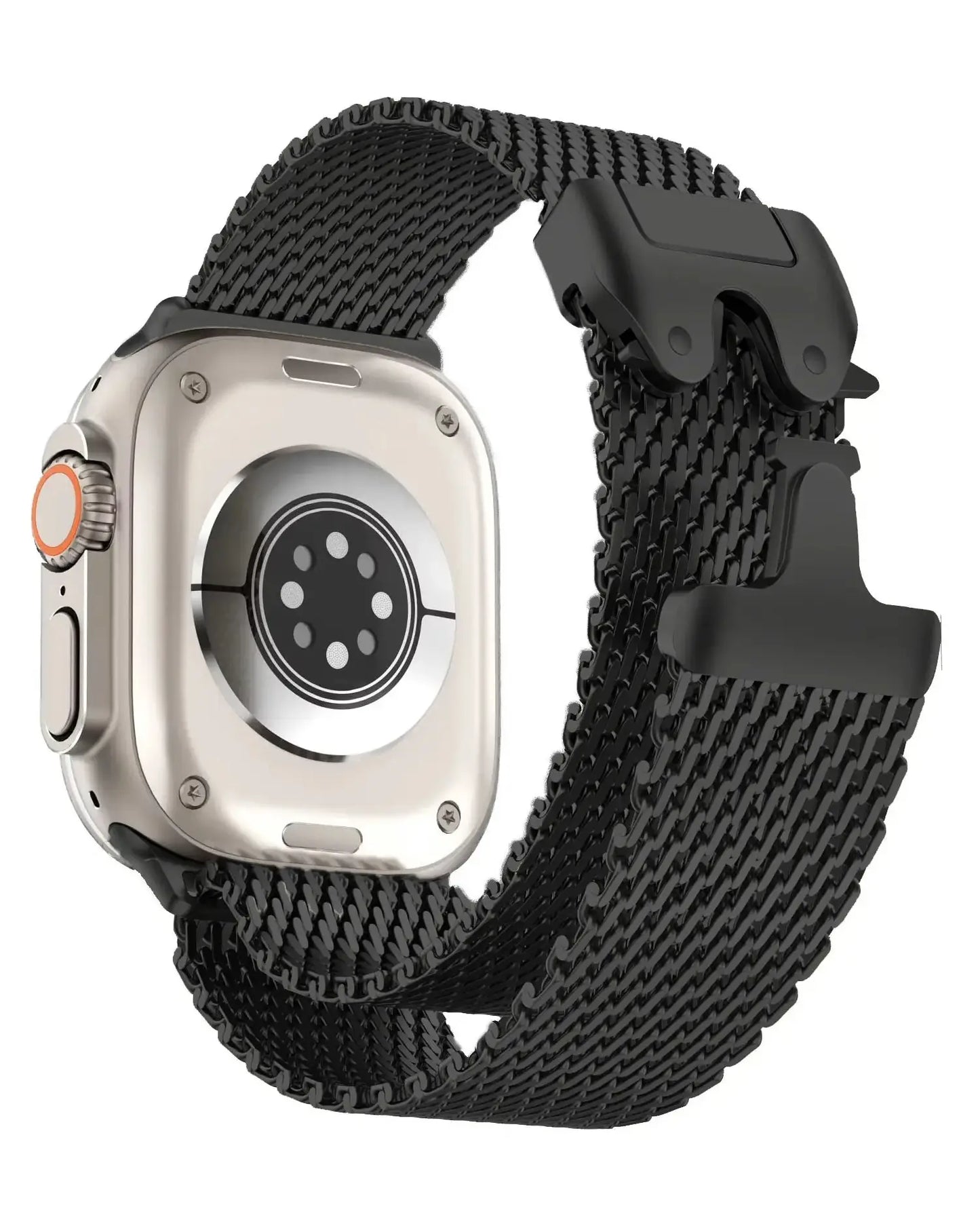 Milanese Titanium Loop Strap for Apple Watch 42/44/45/46/49 mm - Black (Copy)
