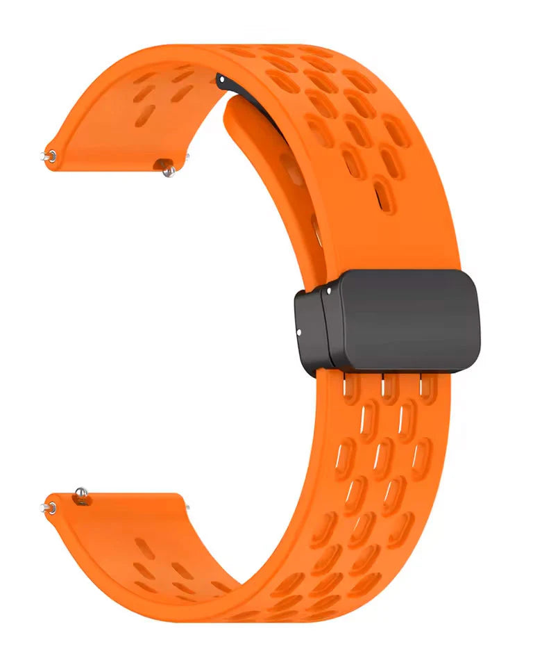 Magnetic Silicone Sport Strap Band for Apple Watch 42/44/45/46/49 mm - Orange