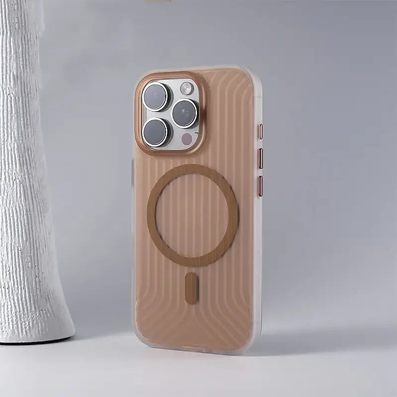 Luxury glossy Magsafe Magnetic Case for iPhone 16 Pro Max - Gold