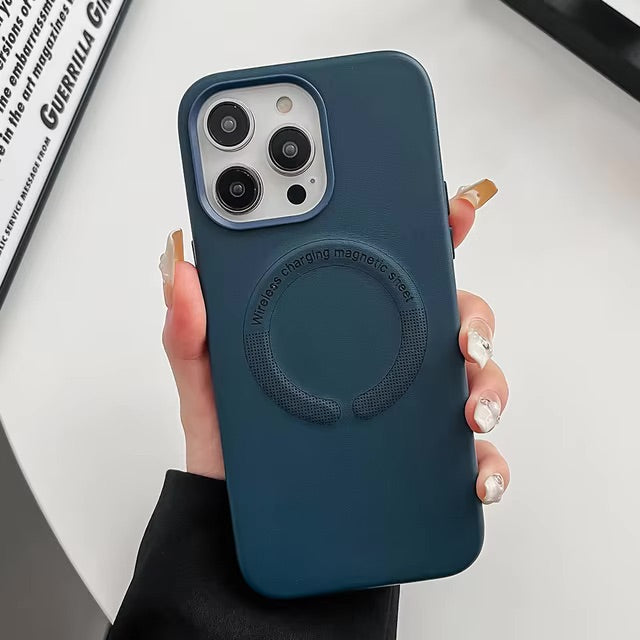 Luxury Magsafe Leather Case Shockproof Bumper Case for iPhone 14 Pro Max