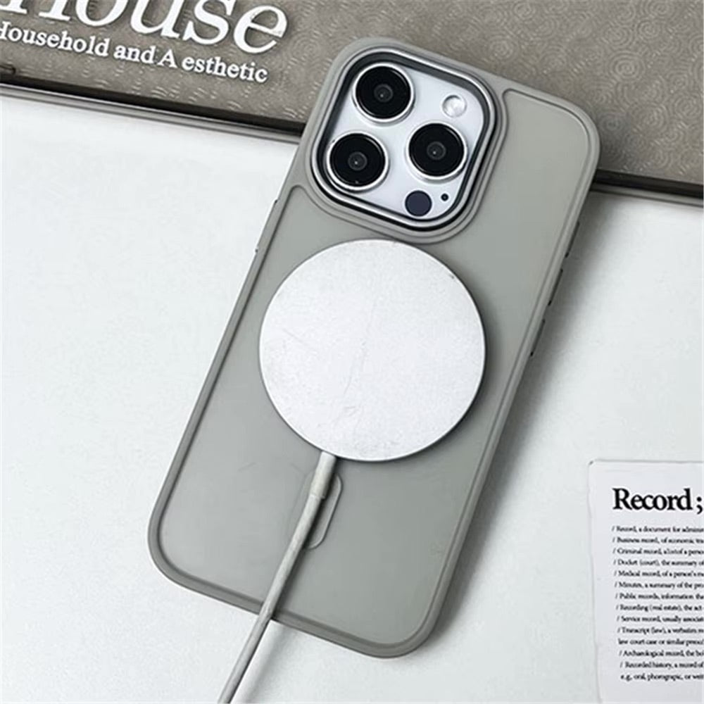 Shockproof Matte MagSafe Case for iPhone 15 - Pink