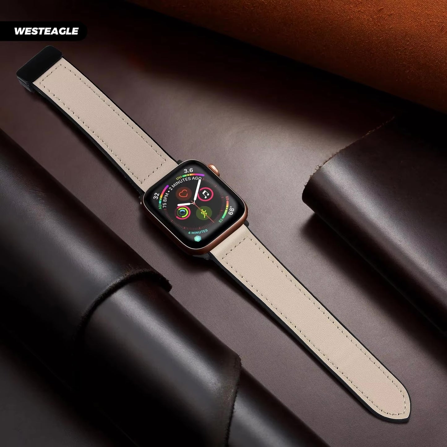 Magnetic Leather Band Strap for Apple Watch 42/44/45/46/49 mm