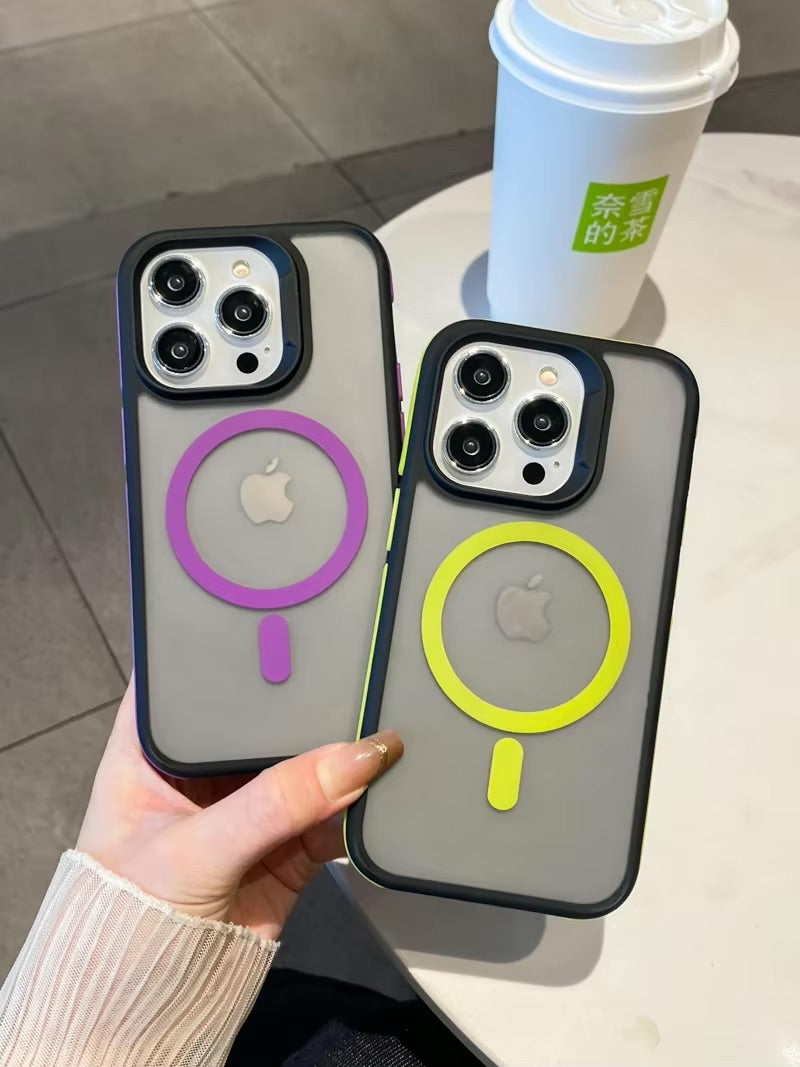 Magic Mask Luxury Matte Armor Shockproof Case for iPhone 14 Pro Max - Purple