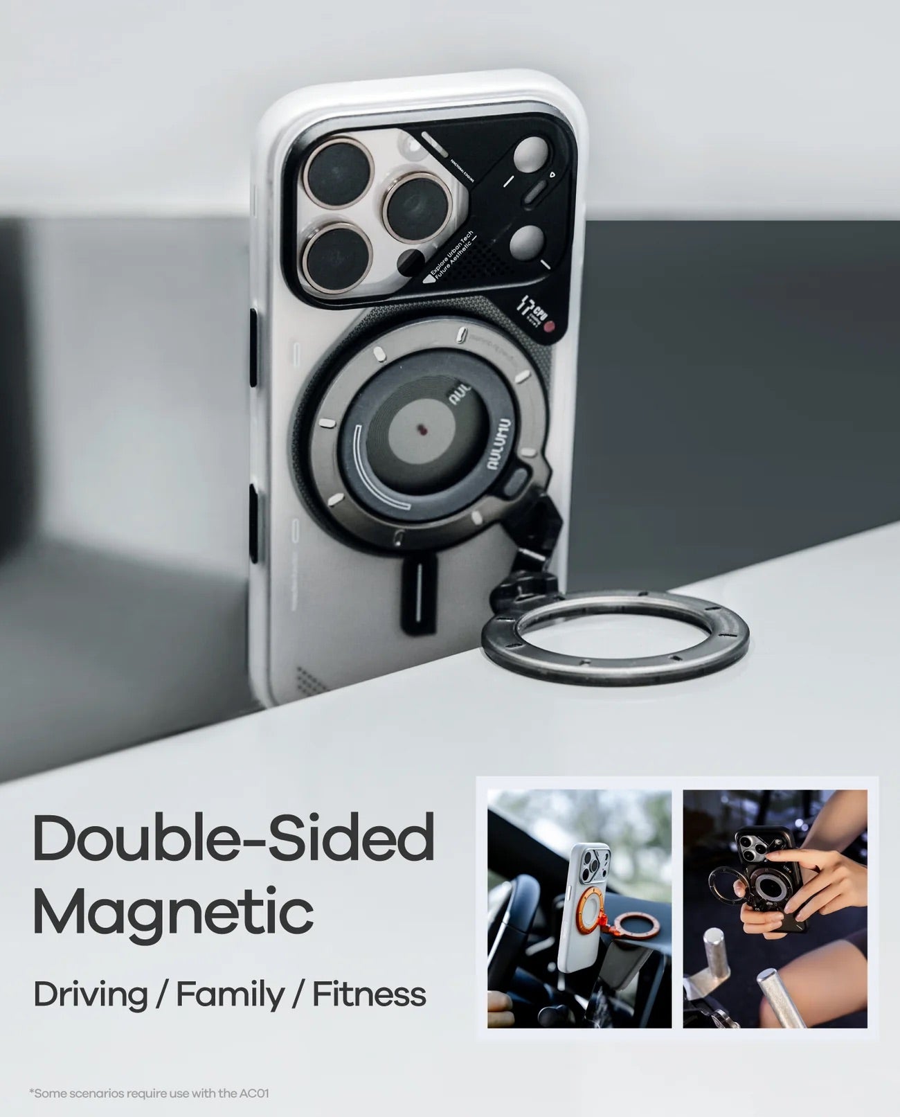 AULUMU G09 Ghost Transparent Infinite 360° Magnetic Stand
