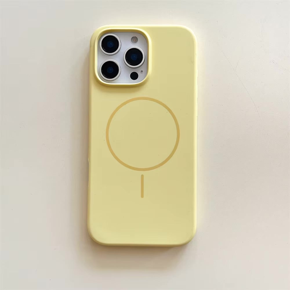 Magsafe Soft Liquid Silicone Case for iPhone 15 Pro Max - Yellow