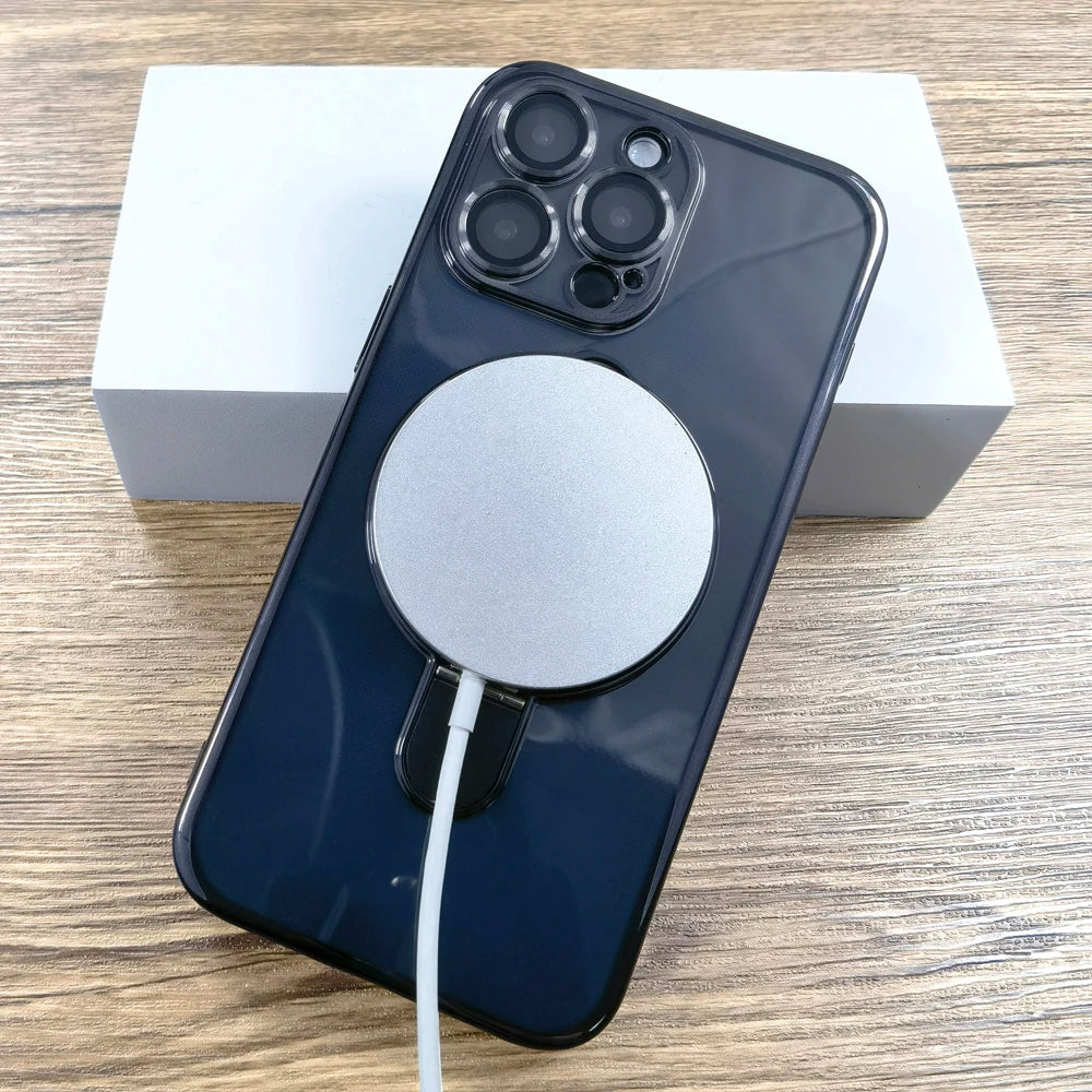 Mike Case Transparent Case With MagSafe Stand and Camera Lens Protector - TecHub