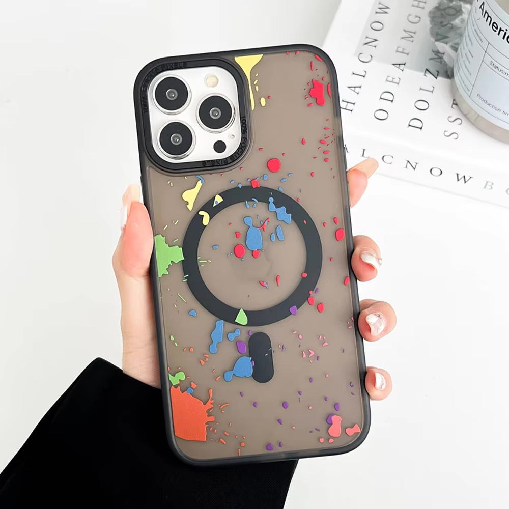 Magsafe Wireless Charging Graffiti Polka Dot Case For iPhone 14 Pro Max