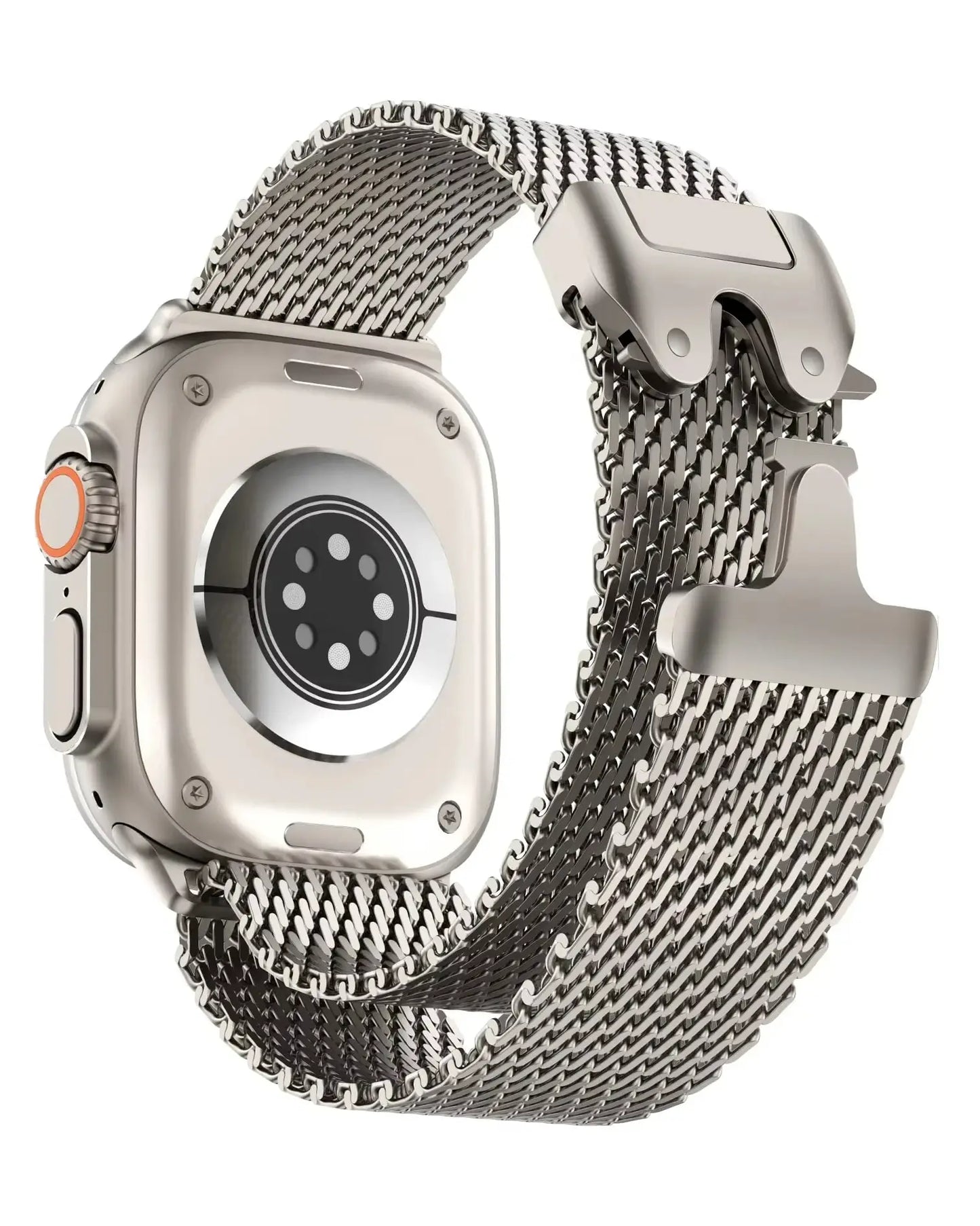 Milanese Titanium Loop Strap for Apple Watch 42/44/45/46/49 mm - Black (Copy)