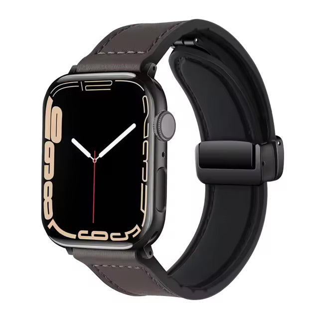 Magnetic Leather Band Strap for Apple Watch 42/44/45/46/49 mm