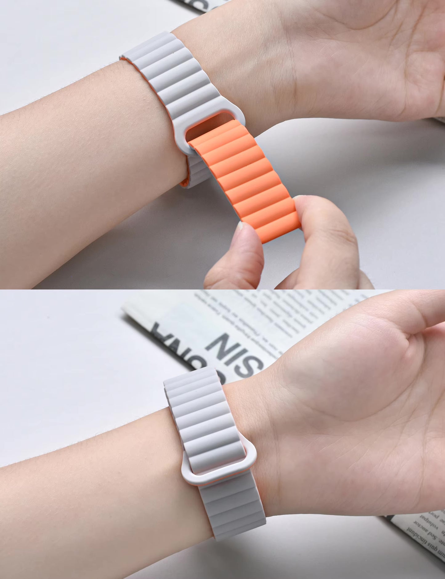 Magnetic Sillicone Double Face Strap for Apple Watch 42/44/45/46/49 mm