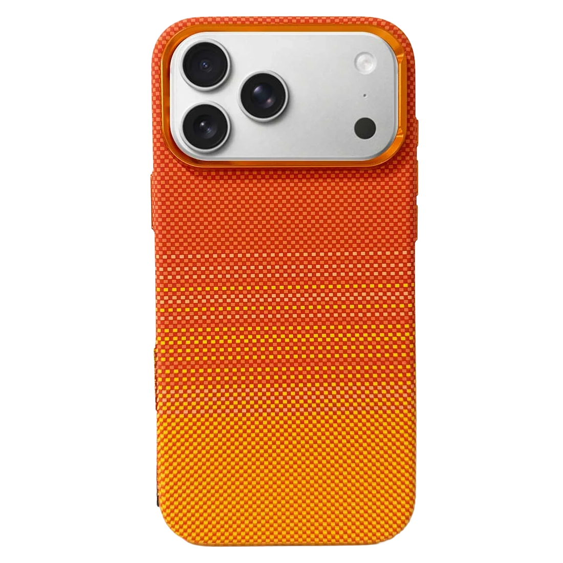 TecHub FreeAir MagSafe carbon fiber iPhone 17 Pro Max case showing sleek black design with precise cutouts and textured surface.