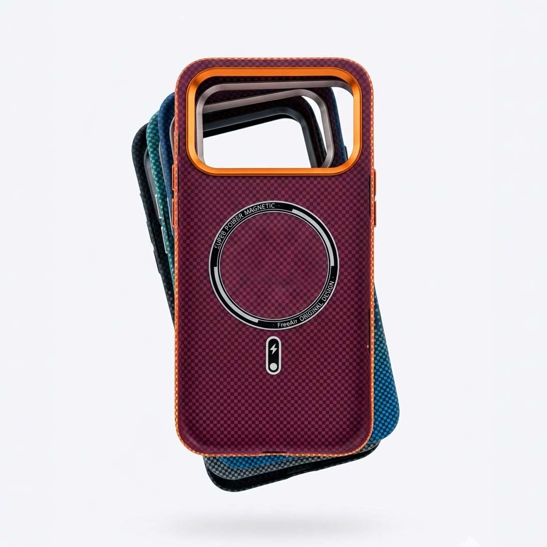 FreeAir MagSafe Waves Carbon Premium Design Case for iPhone 17 Pro Max