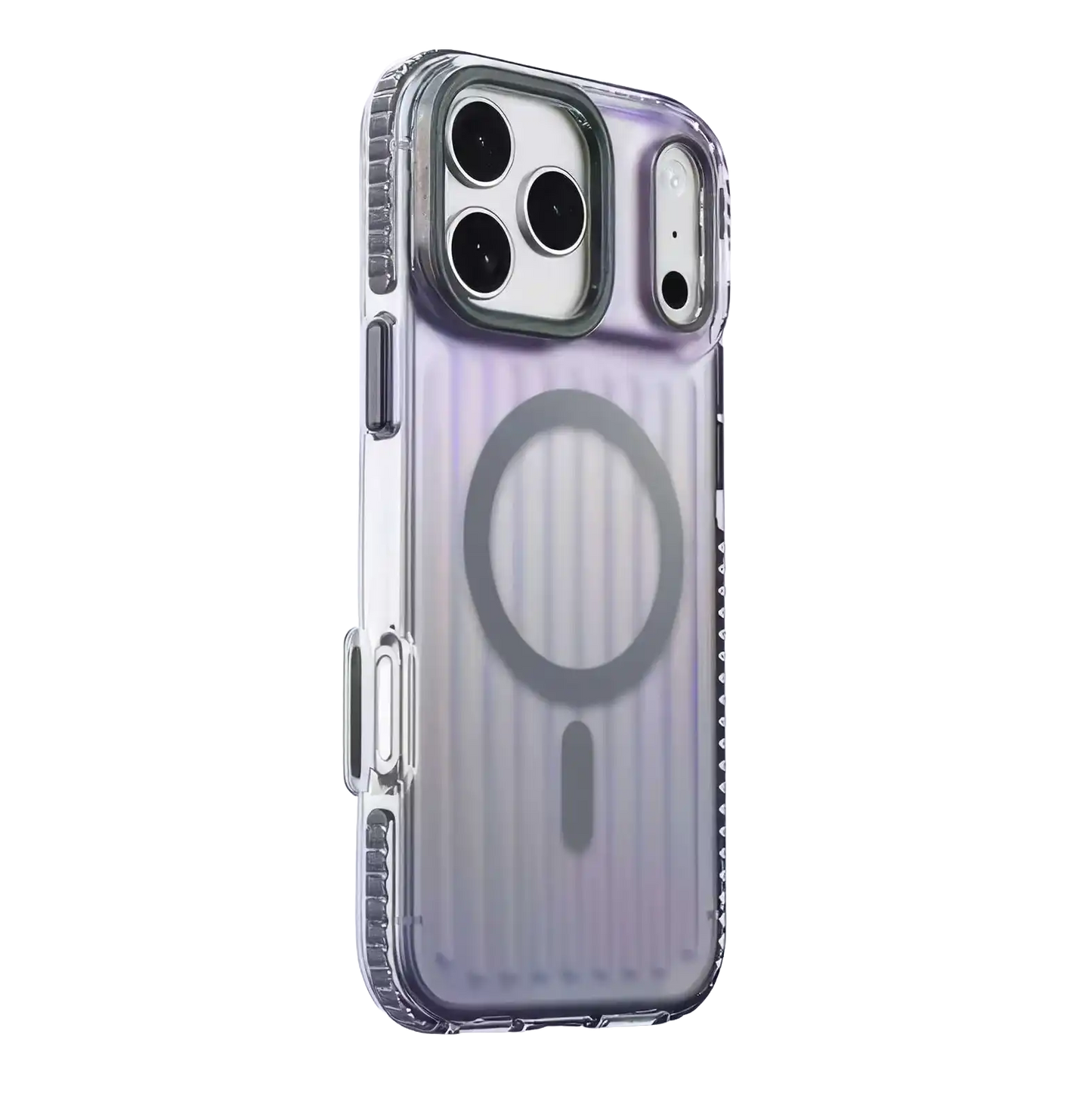TecHub Lanex striped gradient magnetic iPhone 17 Pro Max case in grey, with a sleek design and secure magnetic closure.