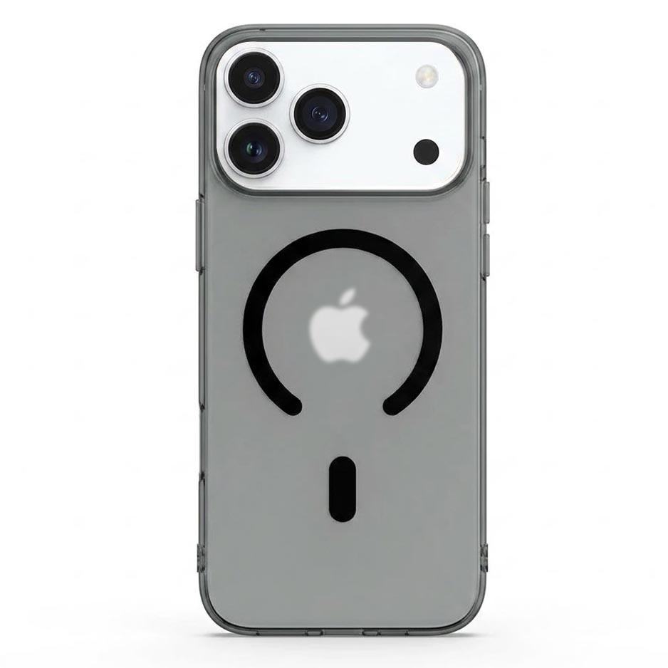 Clear acrylic case for Apple iPhone 17 Pro Max with MagSafe by TecHub, showing the transparent design and precise cutouts.