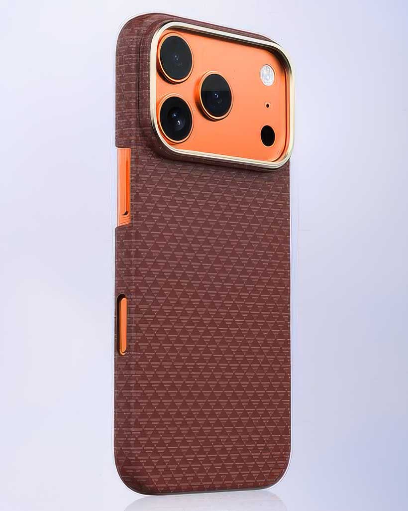 Lanex Premium ultra-slim diamond carbon fiber iPhone 17 Pro Max case by TecHub, showcasing sleek design and textured surface.