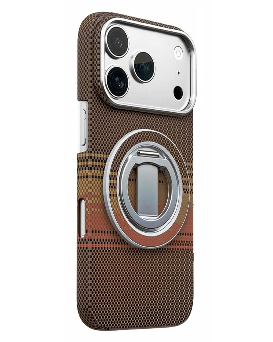 Lanex Luxury Carbon Fiber Pattern Magnetic With Stand for iPhone 17 Pro Max