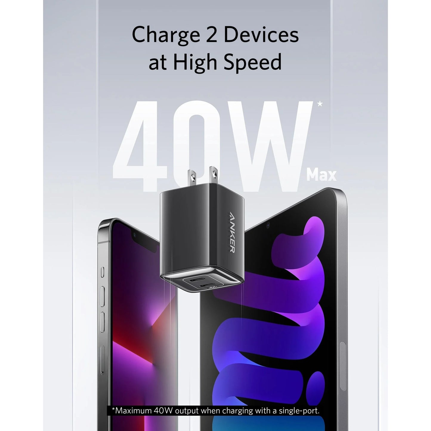 Anker USB C 40W, 521 Charger (Nano Pro), PIQ 3.0 Durable Compact Fast Charger (Not Foldable)