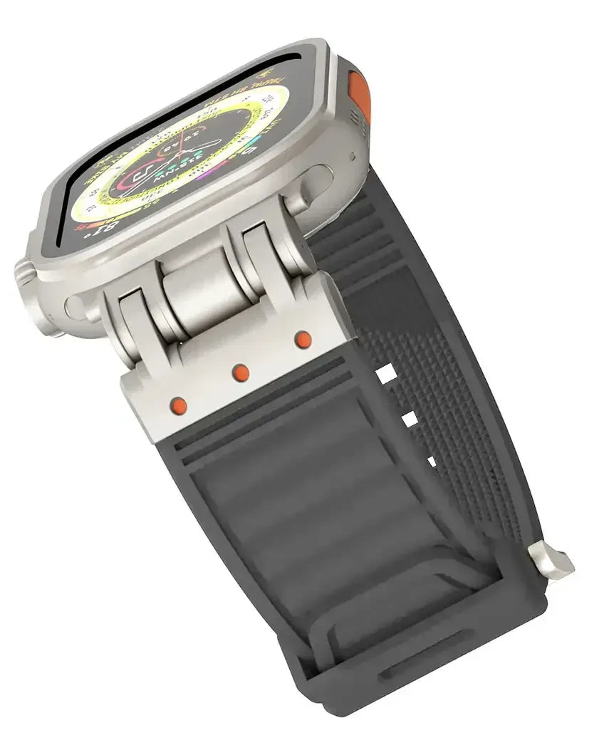 Rugged Silicone Sports Band for Apple Watch 42/44/45/46/49 mm - Space Grey