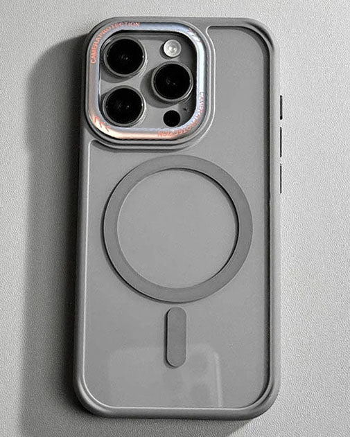 Diamond Clear Magnetic Phone TPU Case for iPhone 16 Pro Max - Grey