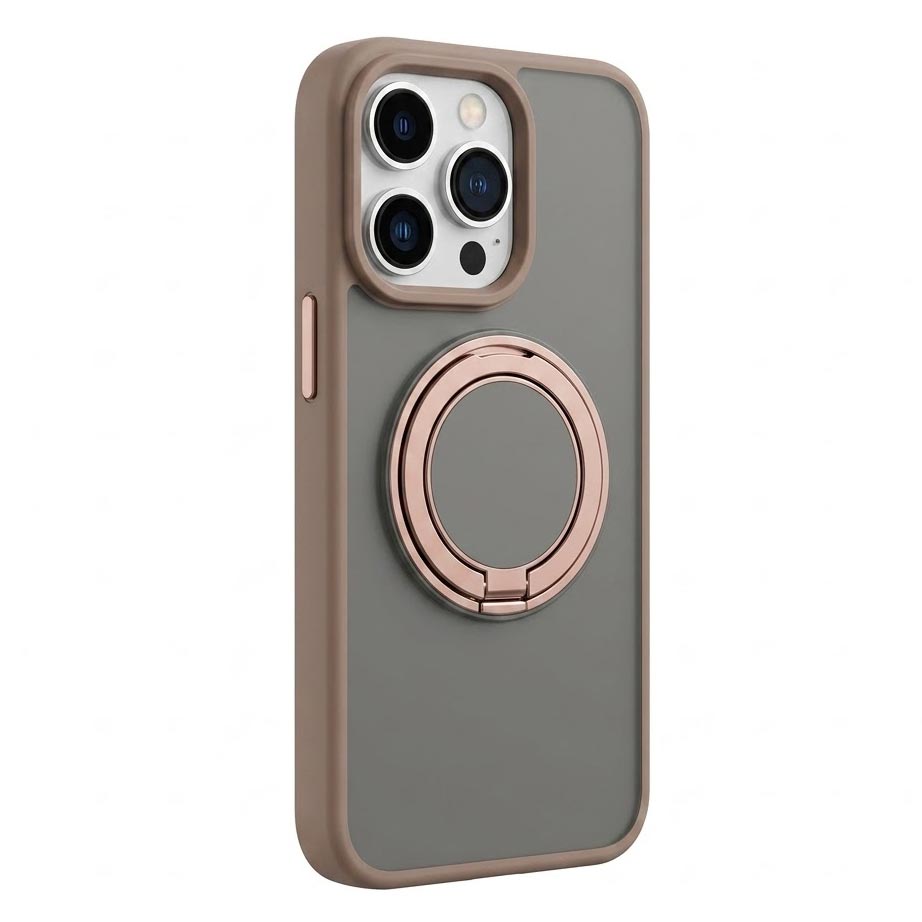 TecHub Luxury Magnetic Stand Matte MagSafe iPhone 16 Pro Max case in Desert Titanium showing sleek matte finish and magnetic stand feature.
