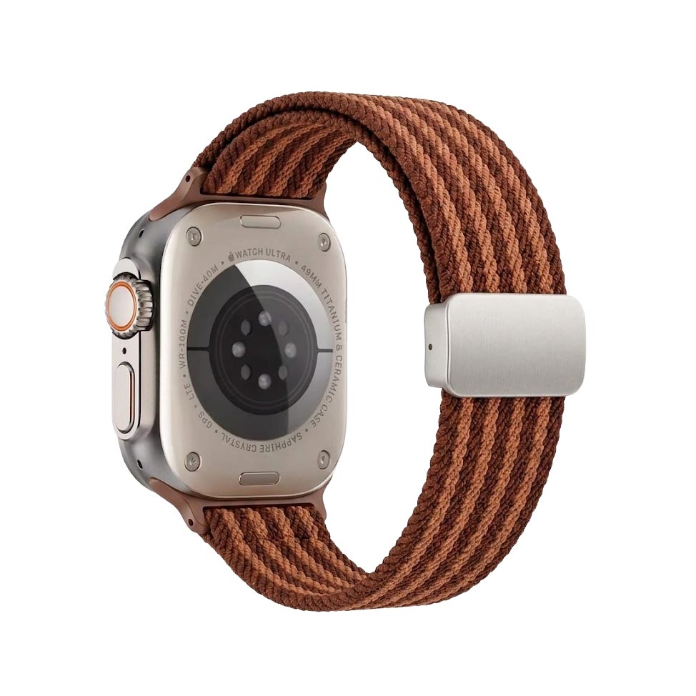 TecHub nylon double stripes watch band for Apple Watch 42mm to 49mm, featuring durable fabric with stylish double stripe design.