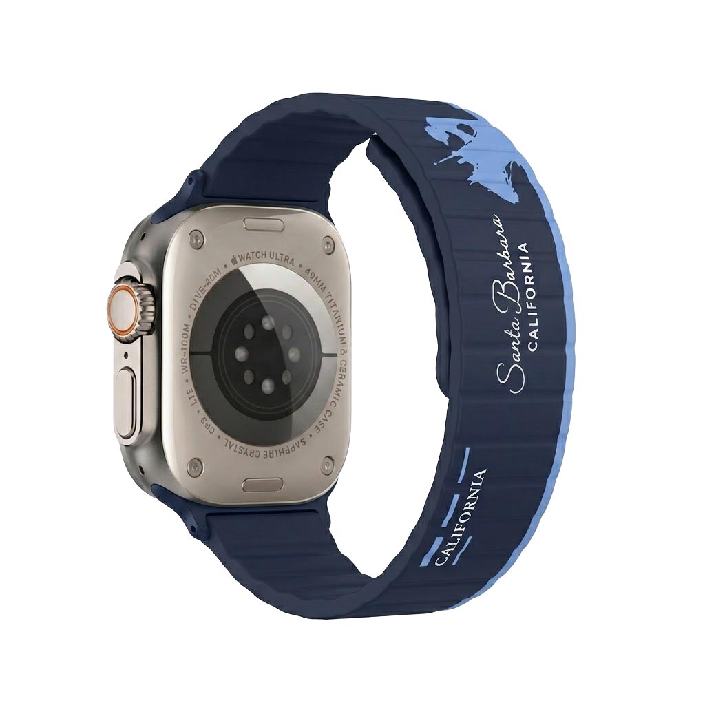 TecHub Santa Barbara silicone magnetic strap case for Apple Watch 42-49mm, featuring a sleek design and secure magnetic closure.