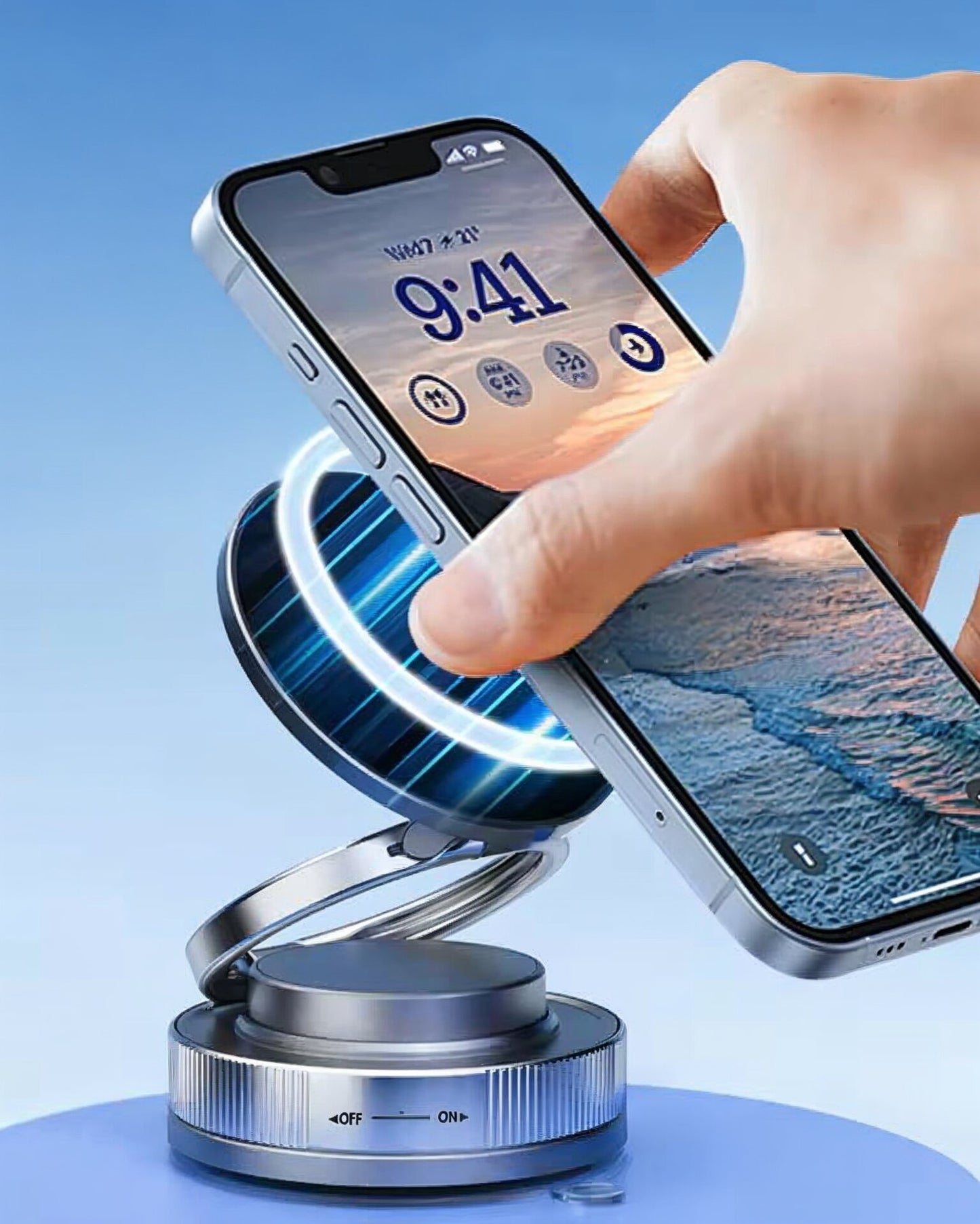 Magsafe Holder Suction Cup Phone Mount Adjustable Swivel Lock, for Your Car/Gym/Mirror