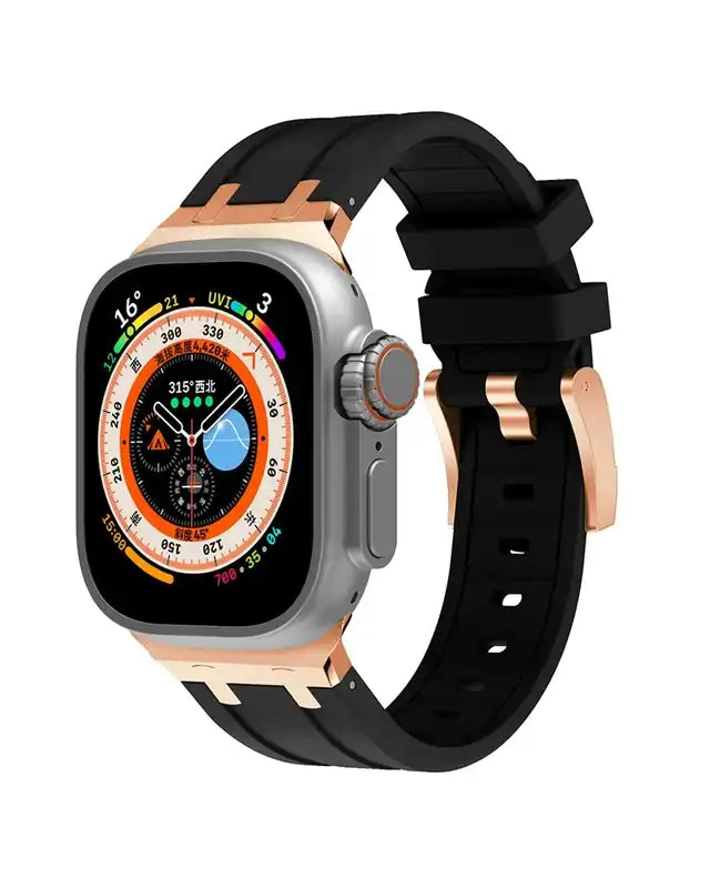 AP Luxury Metal Butterfly Buckle Silicone Band 42/44/45/46/49 mm