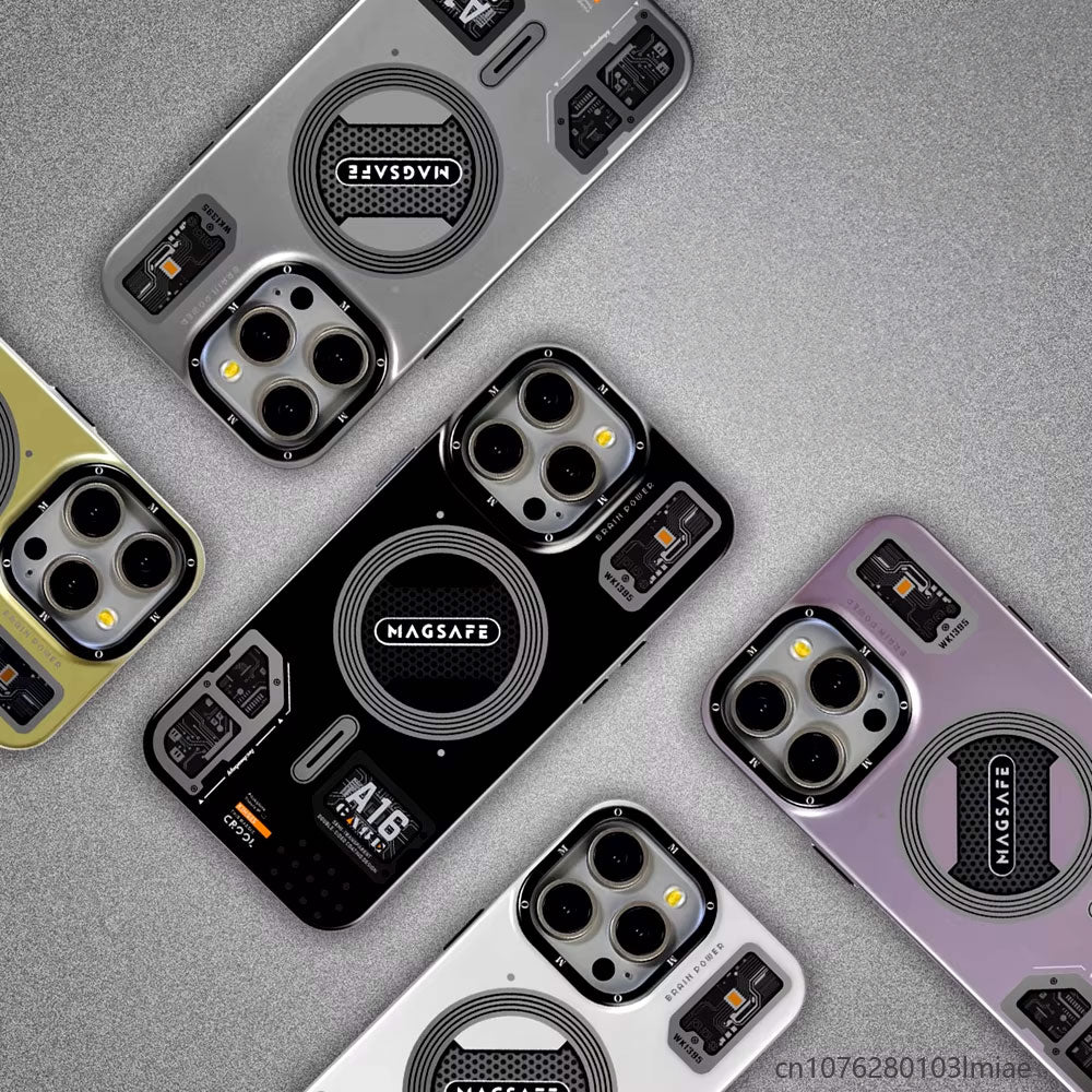 JmgoKIT Matte MagSafe Frosted Back Metal Buttons Case for iPhone 14 Pro Max - Purple