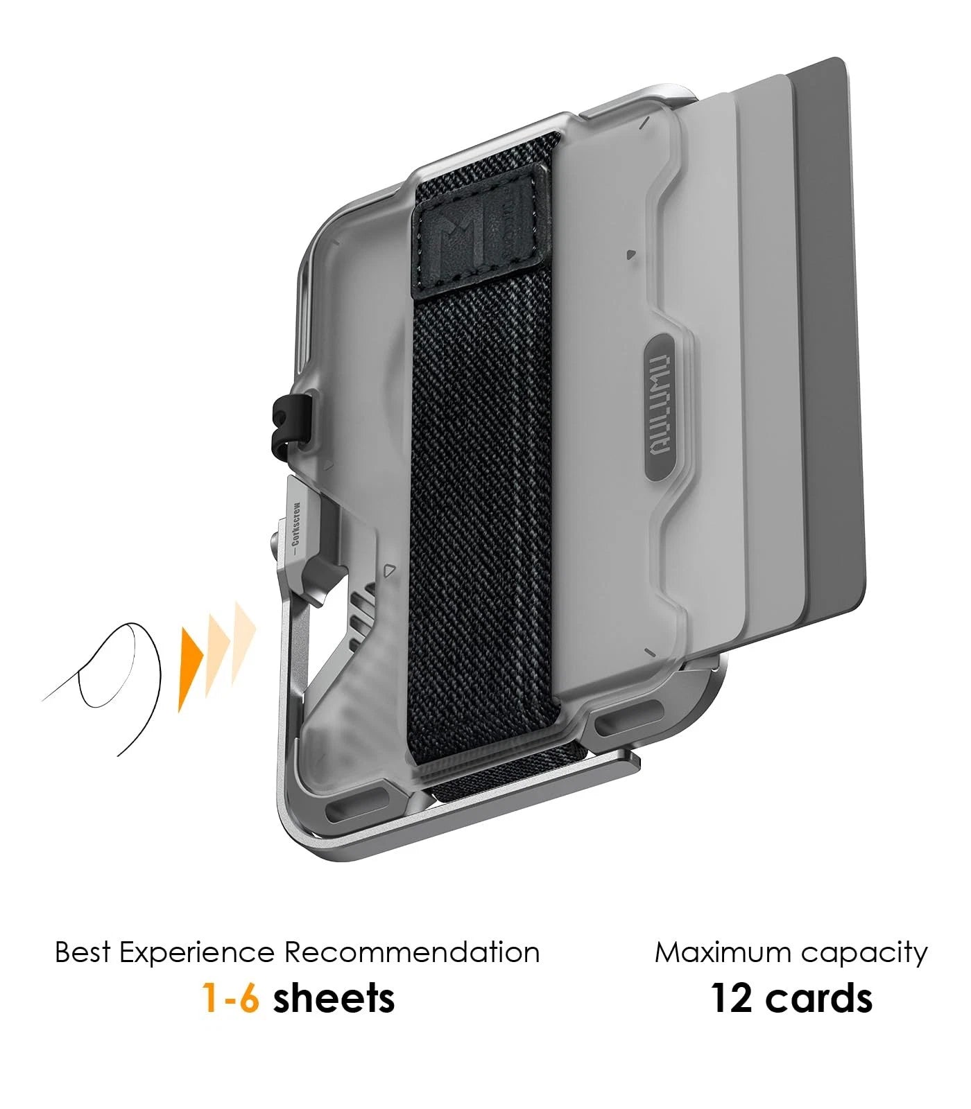 AULUMU G03 Multi-Tool Magnetic Metal Wallet | Frosted Cover | MagSafe - Translucent White