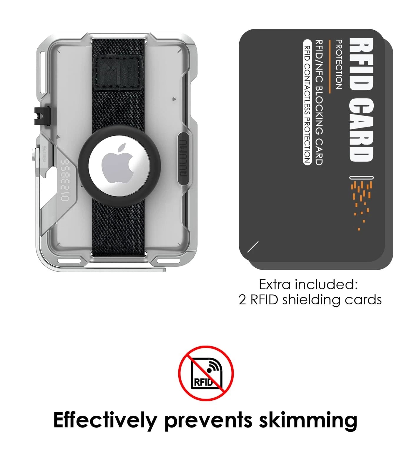 AULUMU G03 Multi-Tool Magnetic Metal Wallet | Frosted Cover | MagSafe - Translucent White