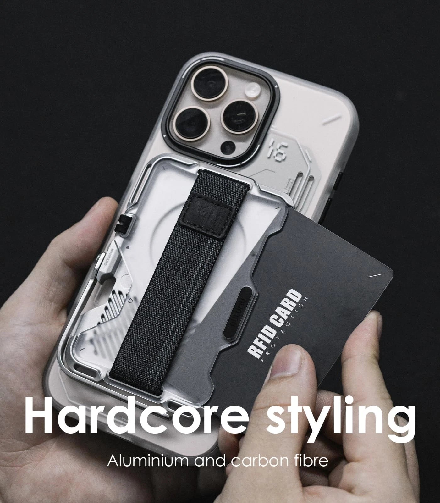 AULUMU G03 Multi-Tool Magnetic Metal Wallet | Frosted Cover | MagSafe - Translucent White