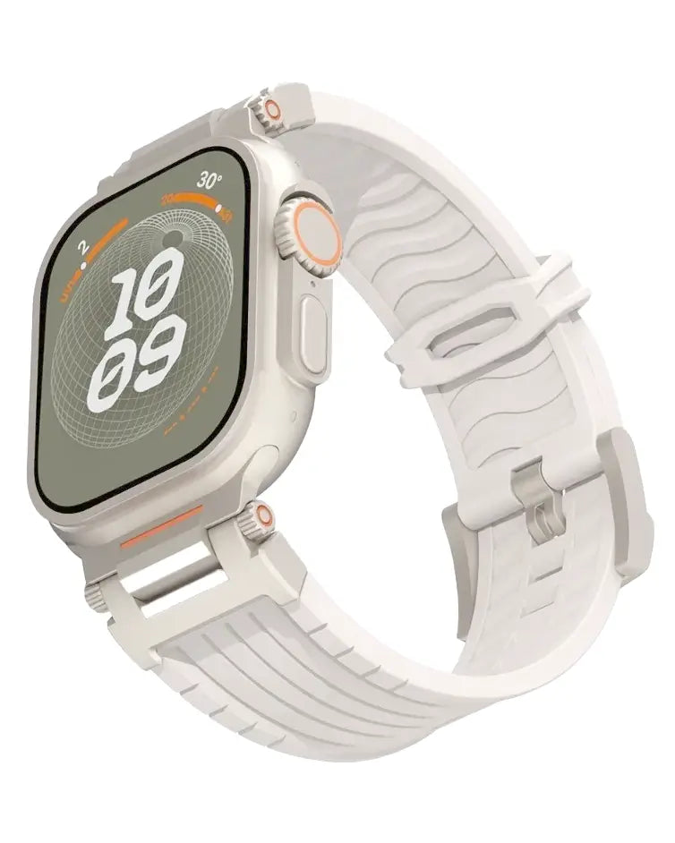 Sport Silicone Strap with Stainless Steel Correa Bracelet for for Apple Watch 42/44/45/46/49 mm