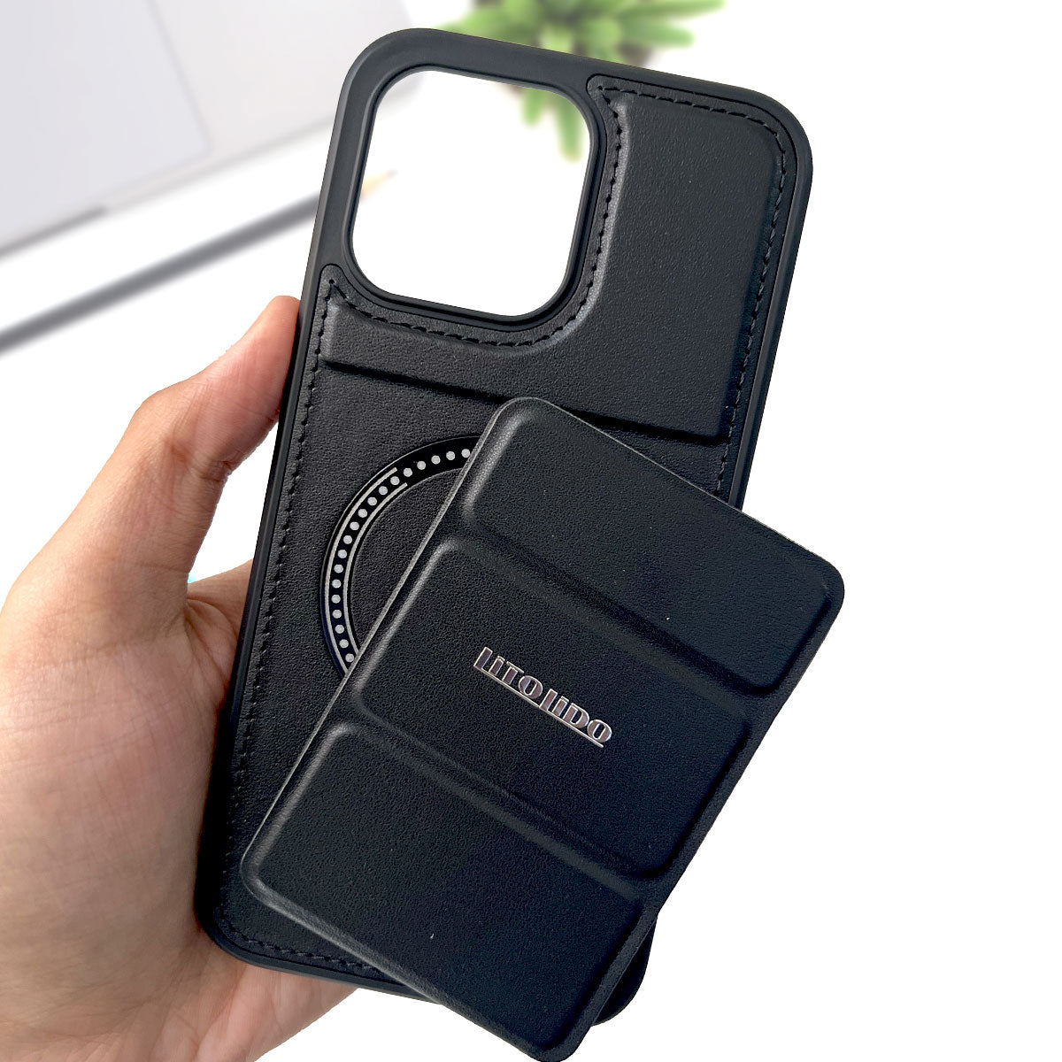 Leather MagSafe Wallet and Stand Case Shockproof for iPhone 14 Pro Max