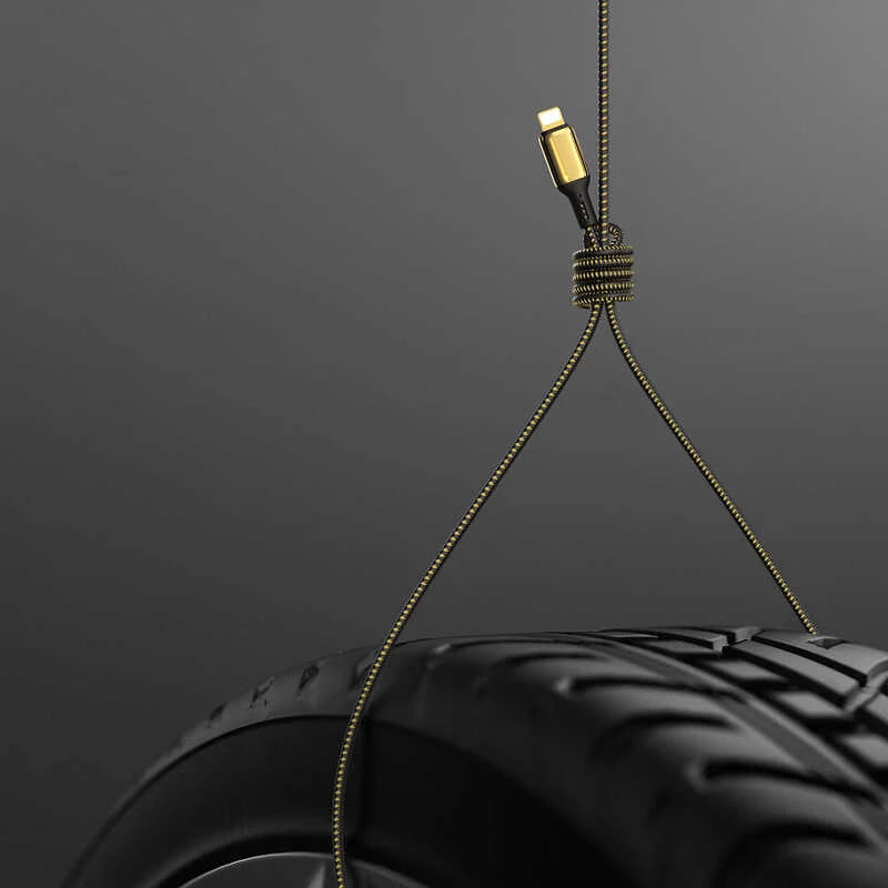 WiWU GD-101 18K GOLD DATA Cable 20W 2.4A USB to USB-C / Type-C Zinc Alloy + Nylon Braided (3M)