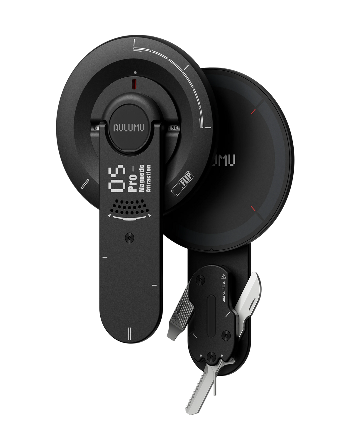 TecHub AULUMU G05 Pro multi-function kickstand holding a smartphone in a landscape position on a clean surface.