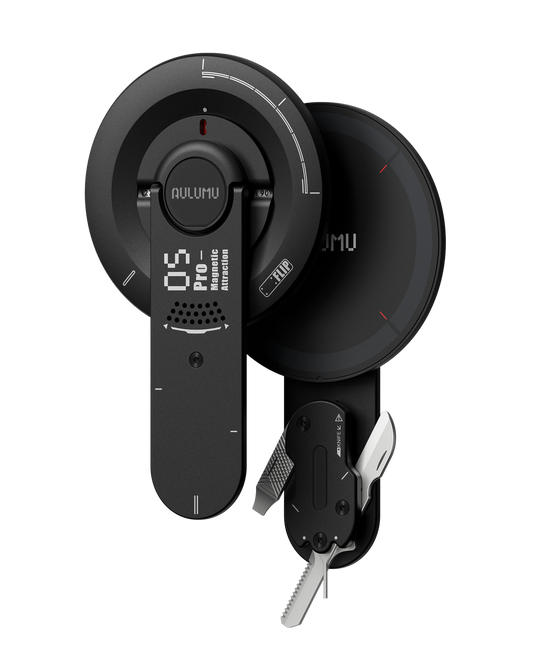 TecHub AULUMU G05 Pro multi-function kickstand holding a smartphone in a landscape position on a clean surface.